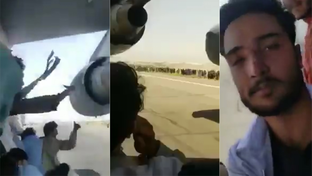 民眾為逃離塔利班　藏運輸機起落架逃離影片曝光！