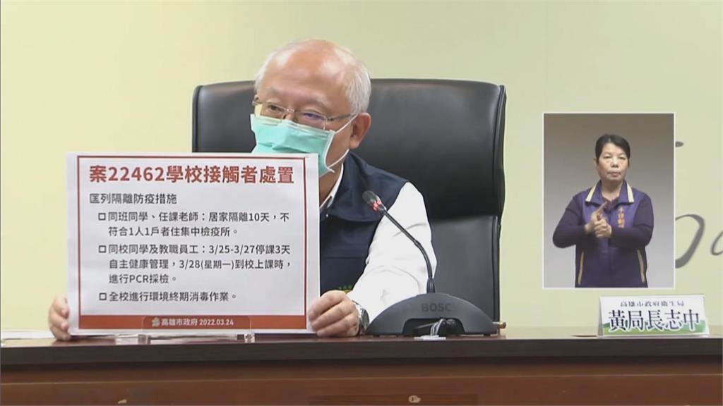 高雄男高中生確診「全校停課3天」　同班師生居隔10天