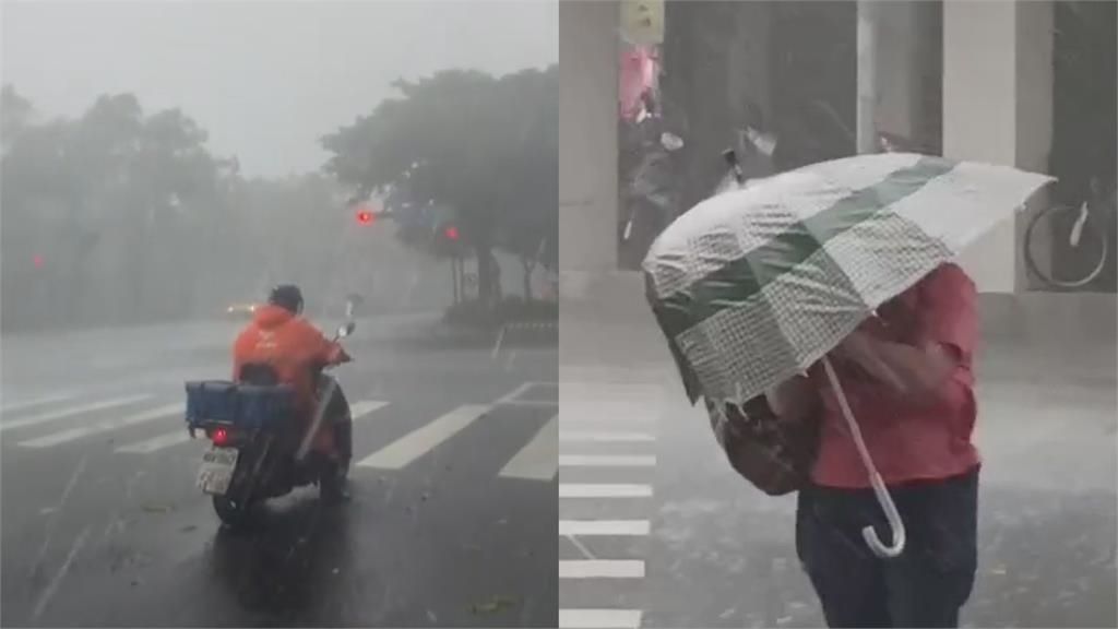 暴雨狂炸雙北！外送員「使命必達」驚險19秒曝光　網勸：命比較重要