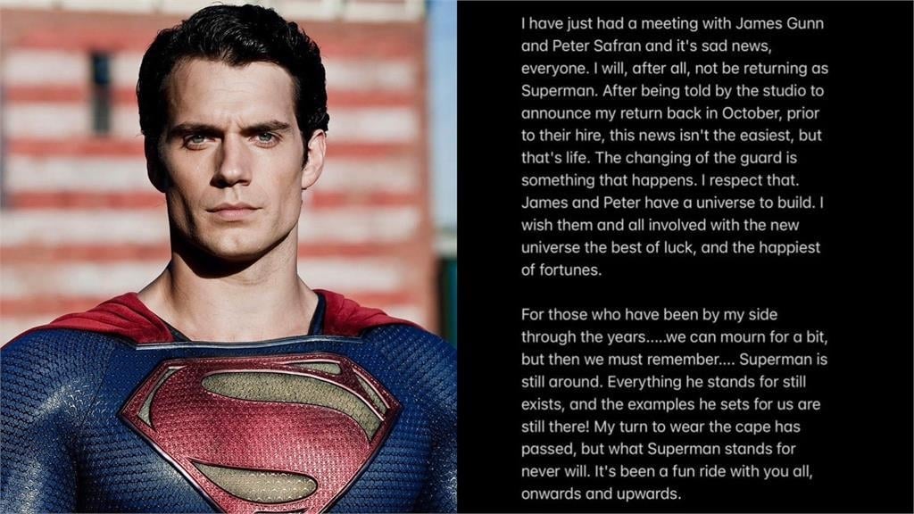 超人要換人演了！亨利卡維爾發文證實「不會回歸」感嘆：這就是人生