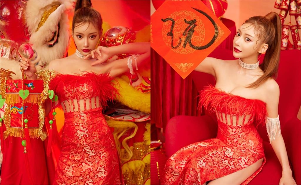 日本「D槽女神」穿高衩旗袍辣拜年！竟遭小粉紅開酸：多來中國撈錢