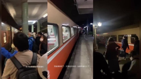 畫面曝光!台鐵莒光號動力異常「整車一片黑」延誤 百名旅客四腳亭站換車