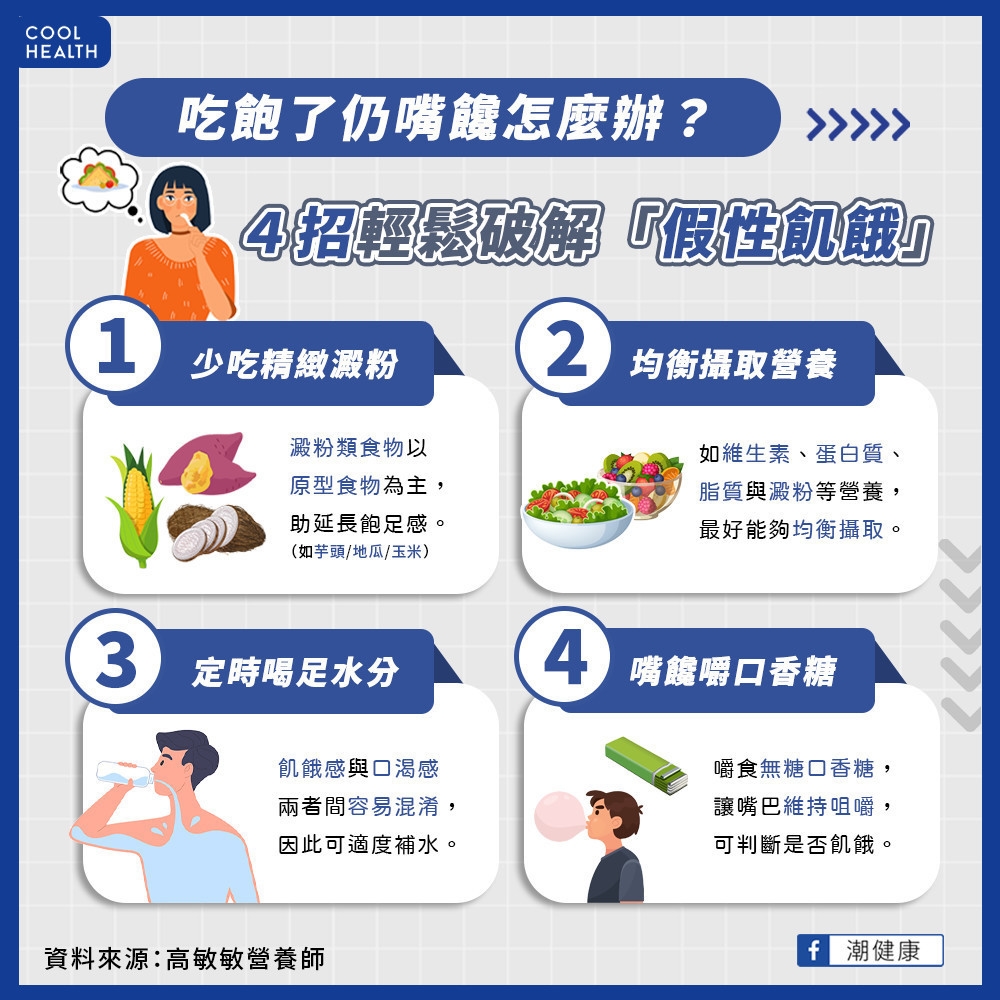 吃飽了還覺得餓怎麼辦？  4招輕鬆破解「假性飢餓」