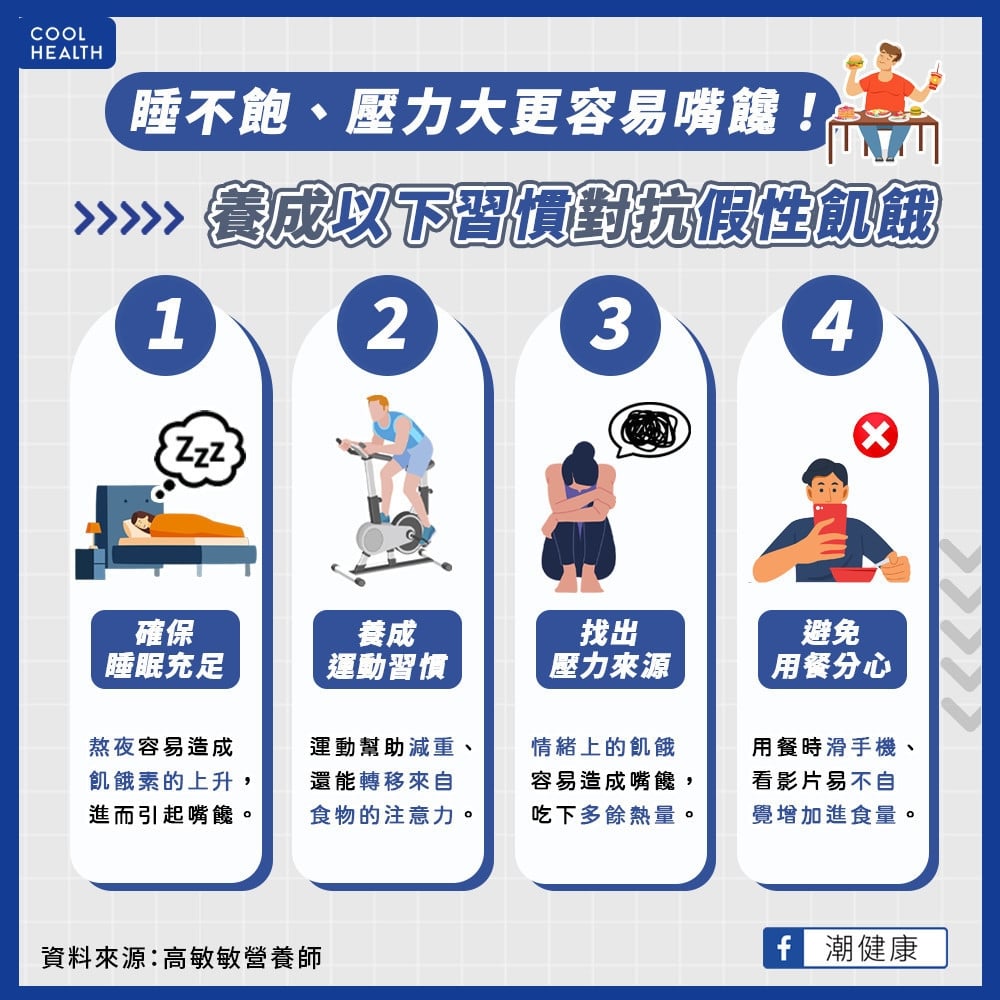 睡不飽、壓力大更容易嘴饞！  太餓才進食、吃飯滑手機都是飲食地雷？