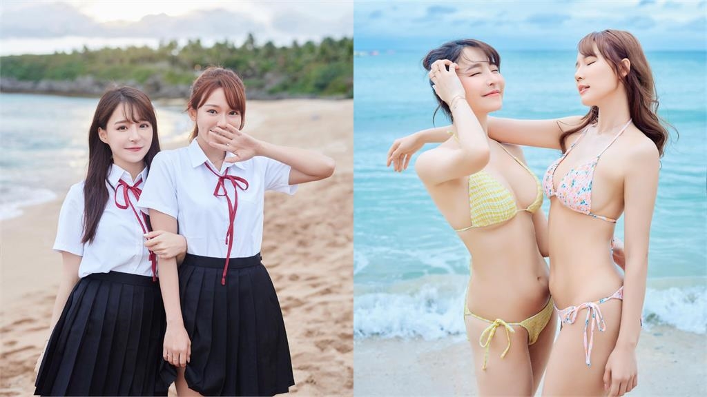 2大女神「合體解放」！元元、林莎白襯衫「衣扣大開」還原寫真現場