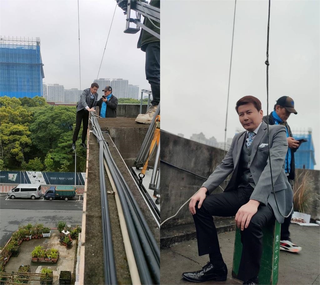 反派最終結局?倪齊民《市井豪門》慘掛天台 「只靠2繩支撐」驚險畫面曝