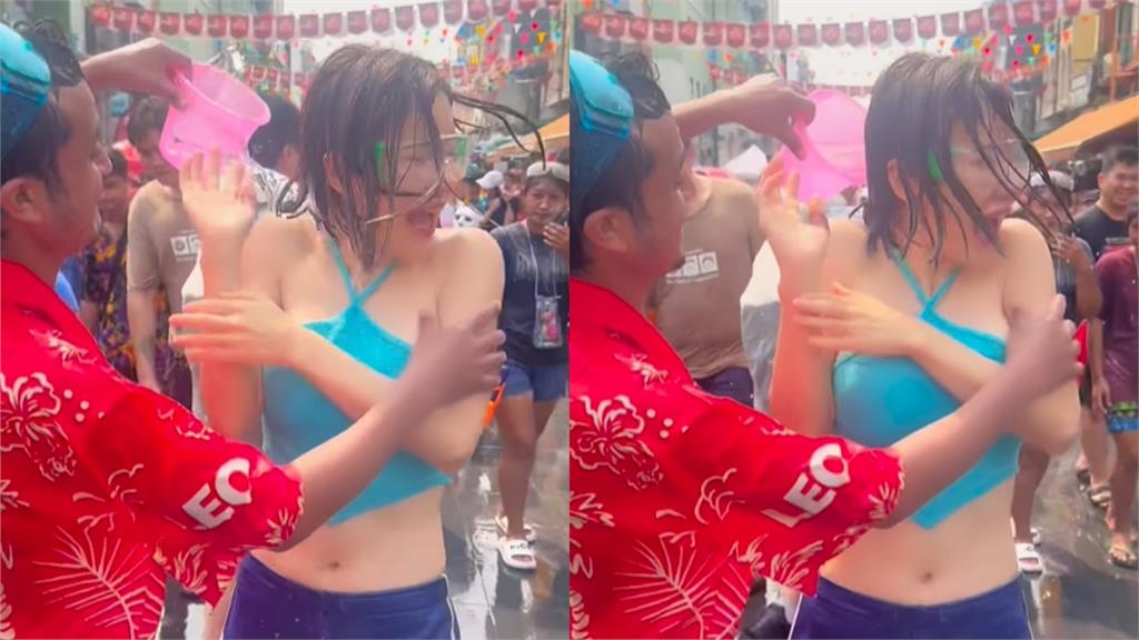 南韓DJ「內裡走失」濕身狂歡!遭泰國男「鹹豬手強摸」驚恐畫面流出