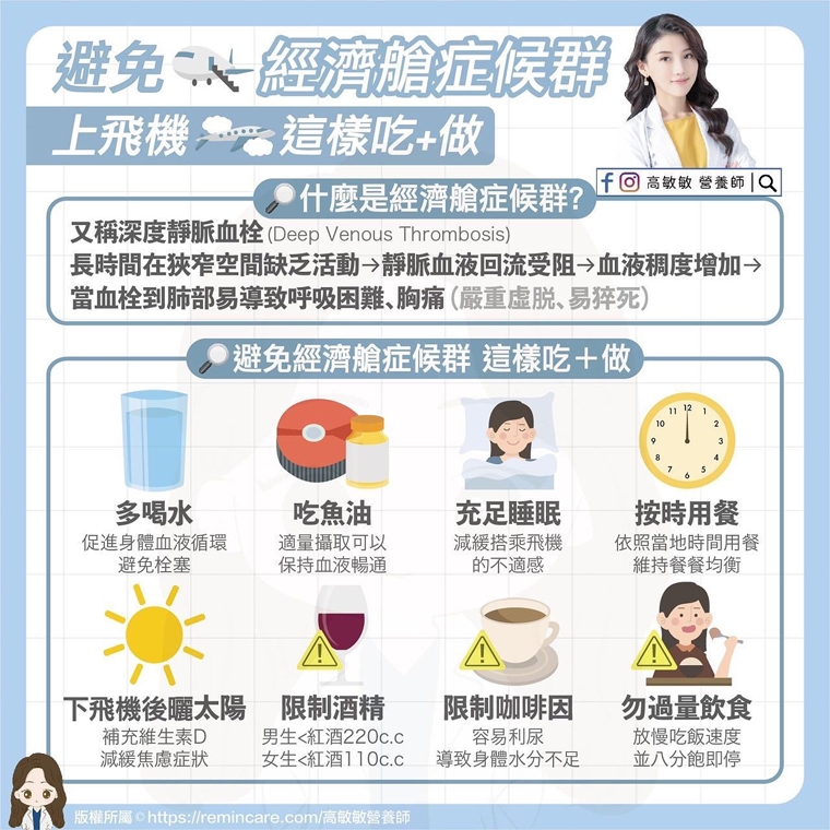 如何預防經濟艙症候群? 營養師:上飛機前先做好準備