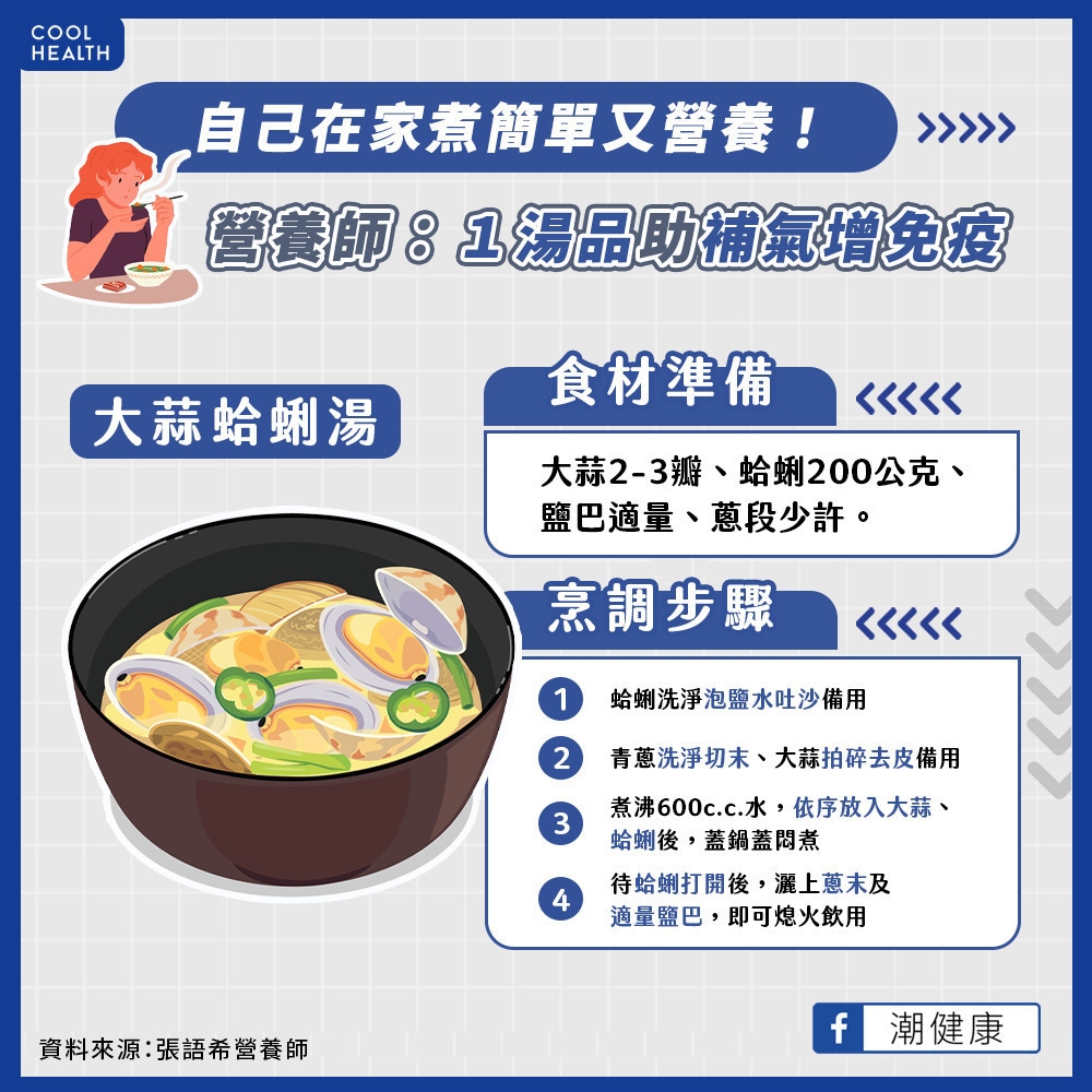 快感冒、身體不適自己煮！  營養師推「1湯品」增強免疫力