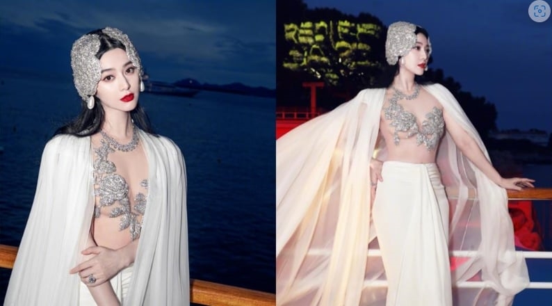 范冰冰紅毯「原圖直出」太震撼!天鵝造型勒出「巨大虎背」真實體態網嚇壞