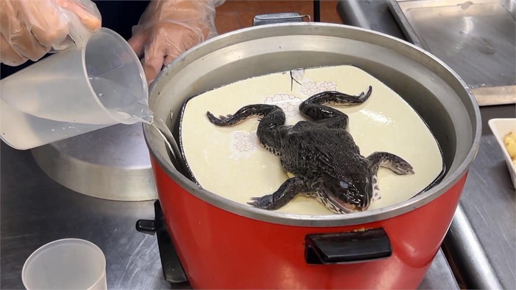 大王具足蟲low了！　「巨無霸青蛙拉麵」整隻浮湯上