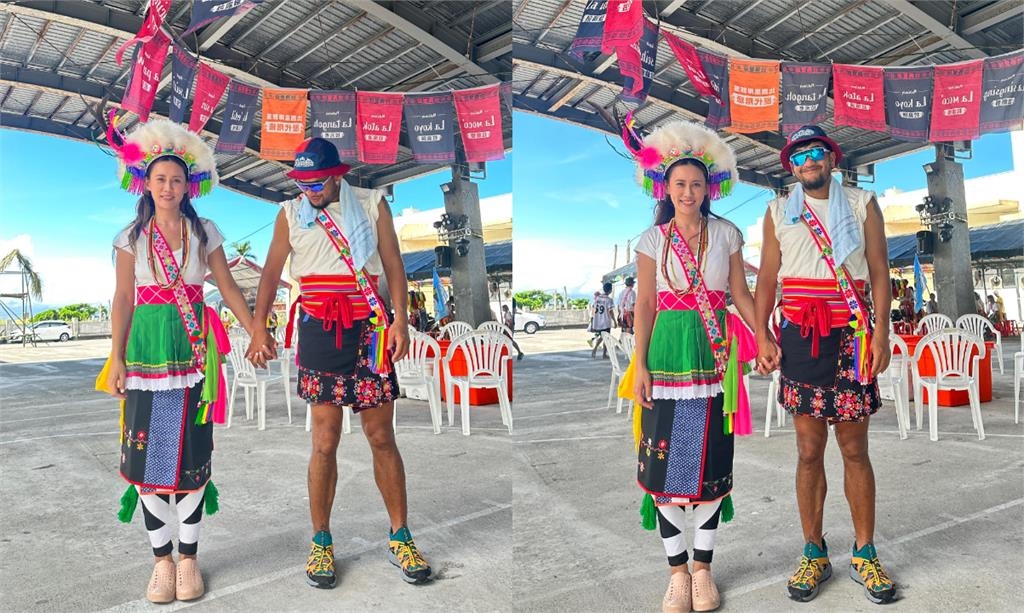 張震嶽不藏了!甜蜜緊牽「超正老婆」現身豐年祭 網笑翻:根本在炫耀