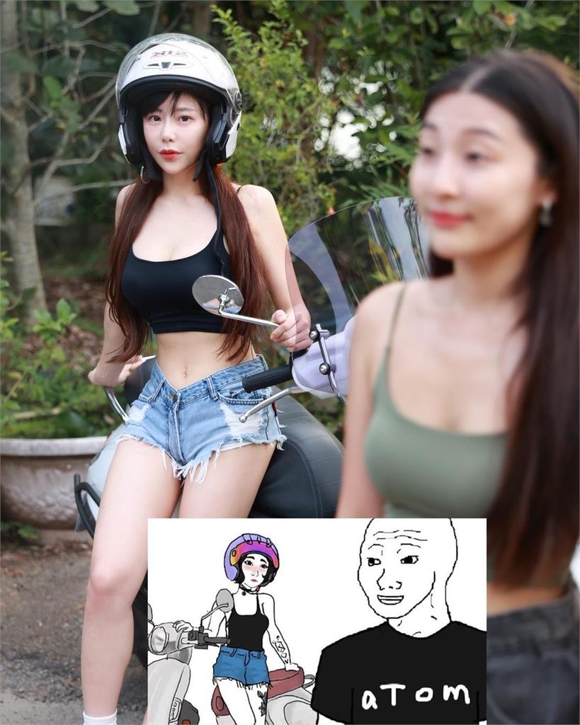 「山道晴梓」來了!梓梓小背心+熱褲「跪坐機車」神還原超商女友