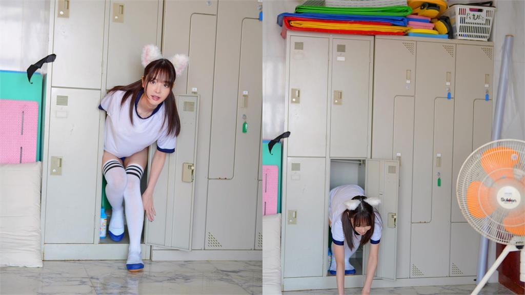 新玩法？桃乃木香奈「純欲體操服」塞進置物櫃　萌獸竄出「跪趴誘惑」網窒息：太讚