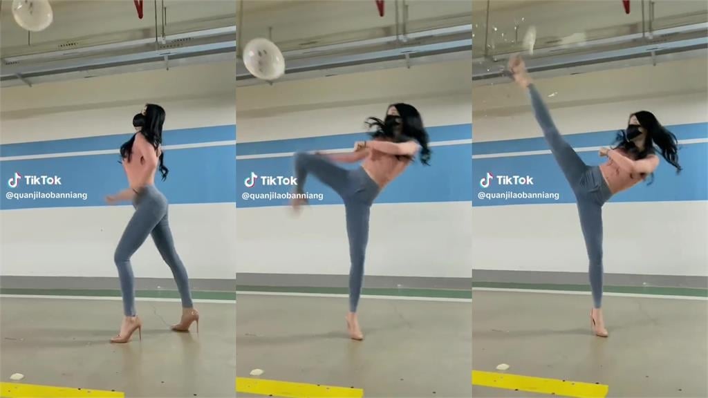 不能分手系列！美少女逆天長腿「狂秀百變踢技」　百萬網沉默：我去洗碗