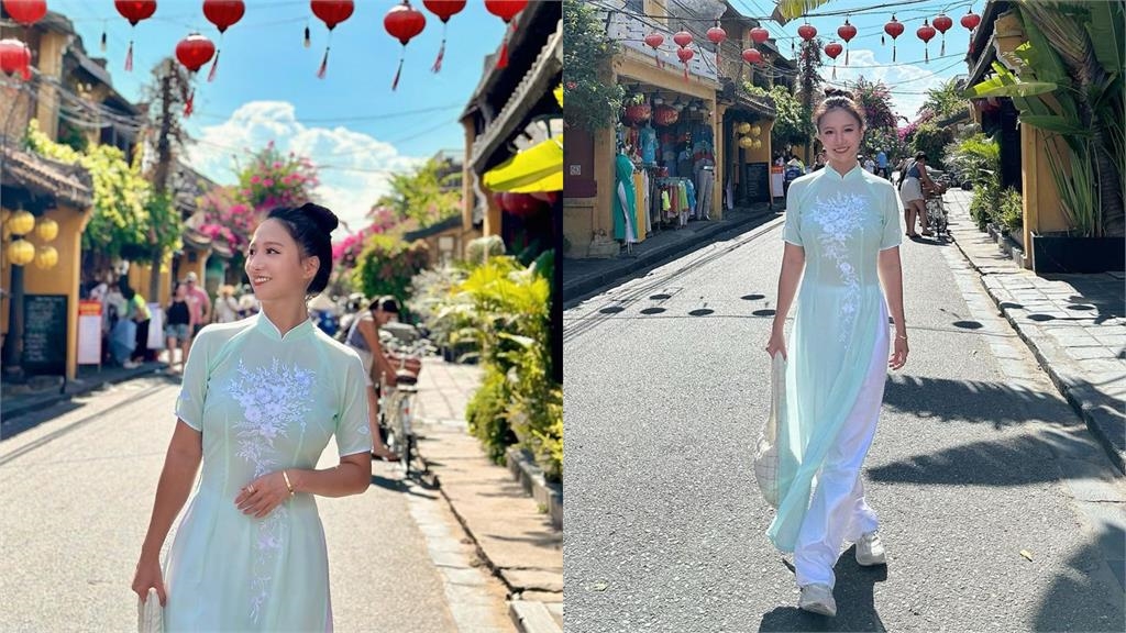 林采緹穿越南奧黛展「極致起伏」!側面曲線「太暴力」網暈:人間天使