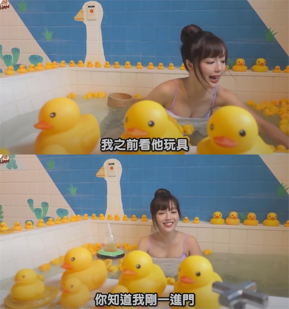 木曜女神裹薄布泡湯「洶湧巨獸」全倒出!「黃色小鴨」失速逼近…網震:尺度變大了