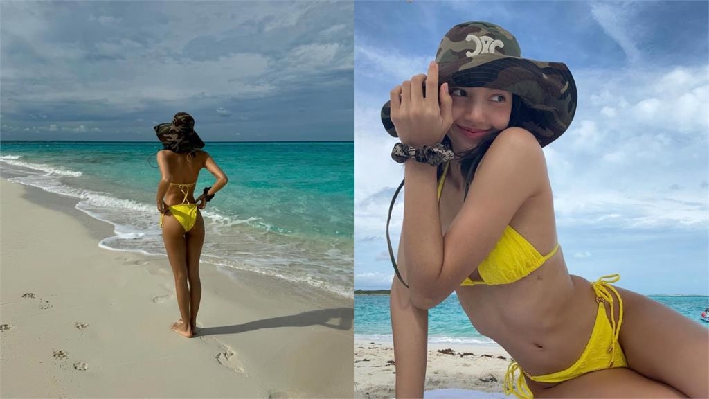 Lisa「鮮黃比基尼」曬日光浴！海中自帶「無敵浮力」網看暈：太辣