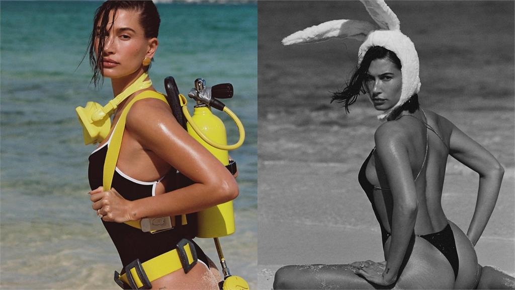 小賈斯汀辣妻「貝殼比基尼」破尺度!高舉雙手大破防…逼出PR99身形