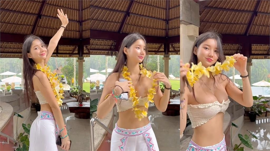 暗黑版潤娥太兇「平口衣下滑」大穿幫!撥開花圈彈出「萬惡深溝」網瘋看