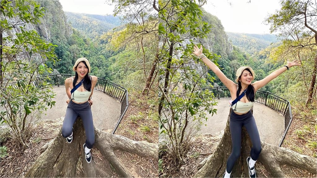 近看山不小！正妹只包這樣「清涼攻頂」轉身竟是阿喜　網歪樓：山好大