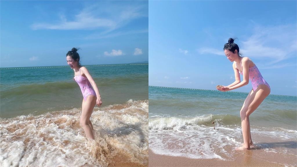 海邊「死庫水辣妹」一轉身竟是千千!2條線「緊扛大寫U」破尺度轟炸流量