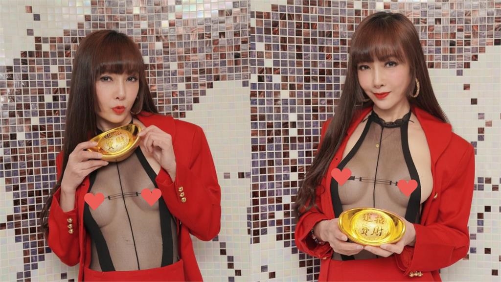 美魔女「萬惡透明黑紗」引爆流量密碼！只遮「胸前2重點」網羞：太狠了…