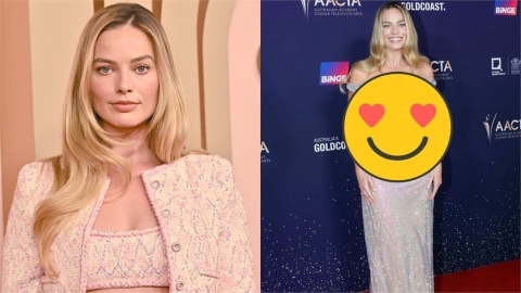 瑪格羅比透視裝肩帶滑落「上身沒護住」！猛料傾倒「形狀大曝光」全場狂攝