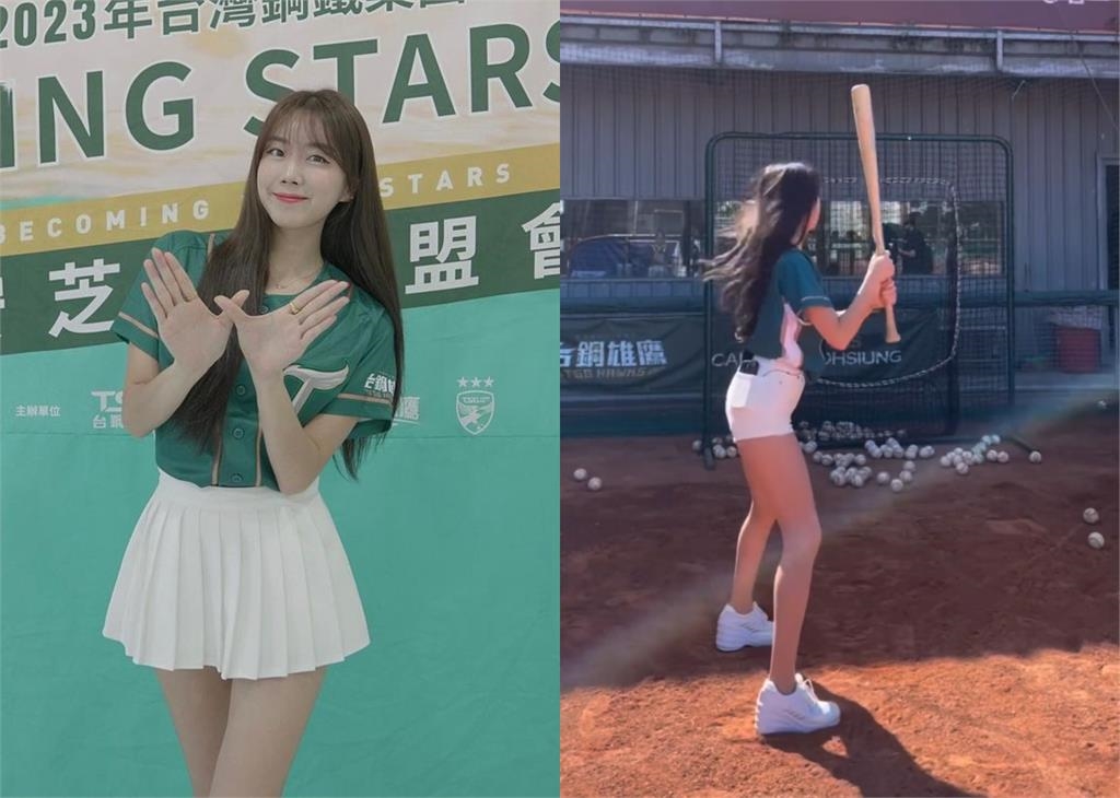 打擊出去！安芝儇「猛力揮棒」美腿太吸睛...8秒片網淪陷：不要結束