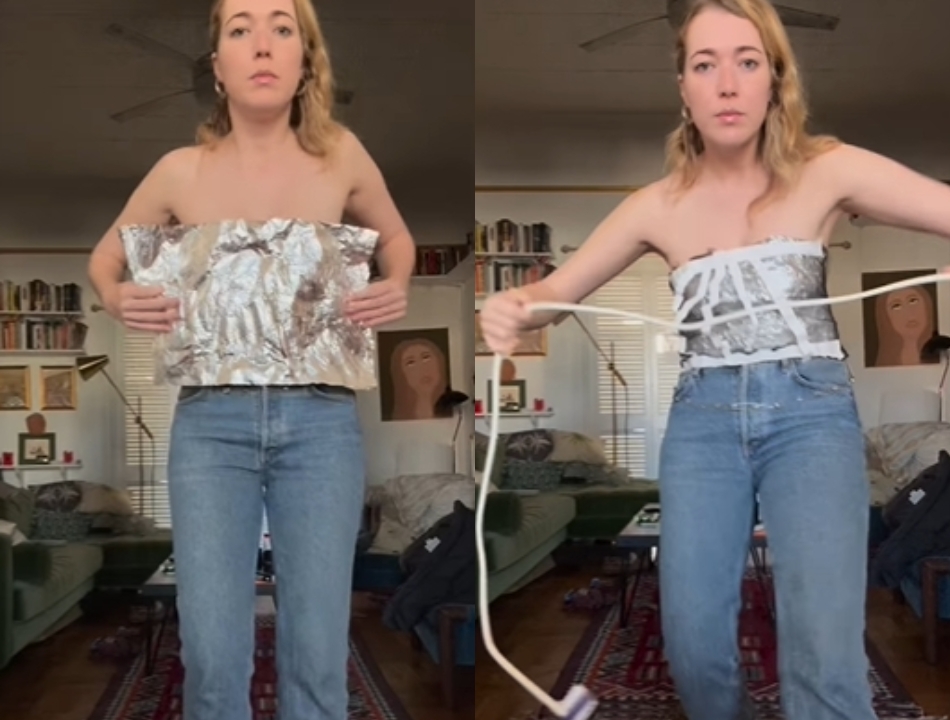 網紅「低成本模仿」女星紅毯戰袍!膠帶、罐頭「100%神還原」性感大崩壞