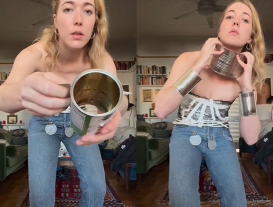 網紅「低成本模仿」女星紅毯戰袍!膠帶、罐頭「100%神還原」性感大崩壞