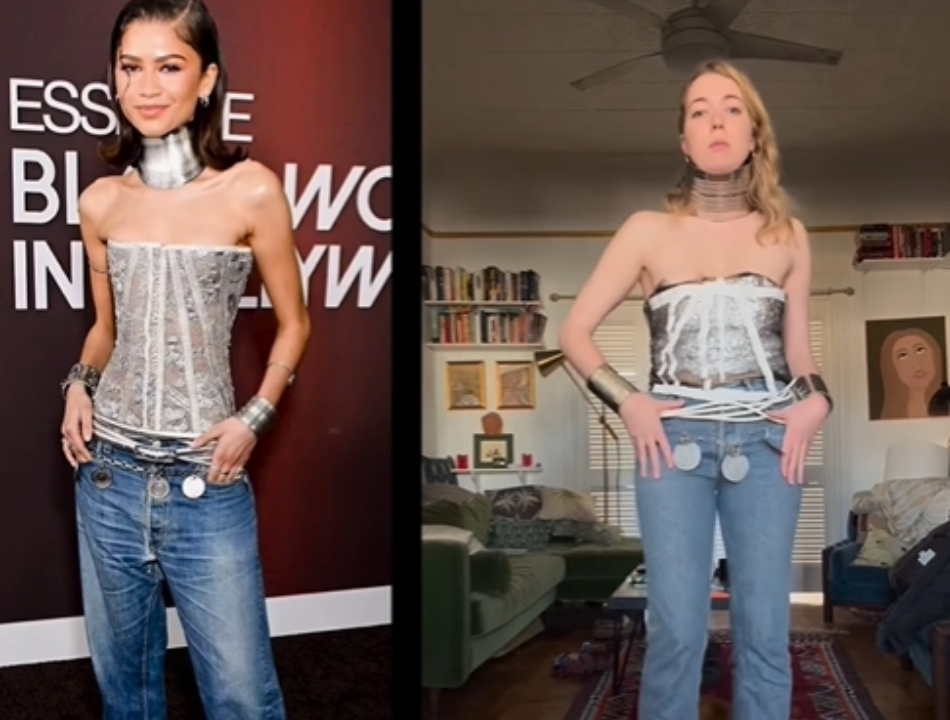 網紅「低成本模仿」女星紅毯戰袍!膠帶、罐頭「100%神還原」性感大崩壞