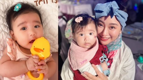 可愛爆擊！葉家妤第三胎女兒「小酪梨」四個多月大了「吃得滿臉都米餅」畫面好療癒