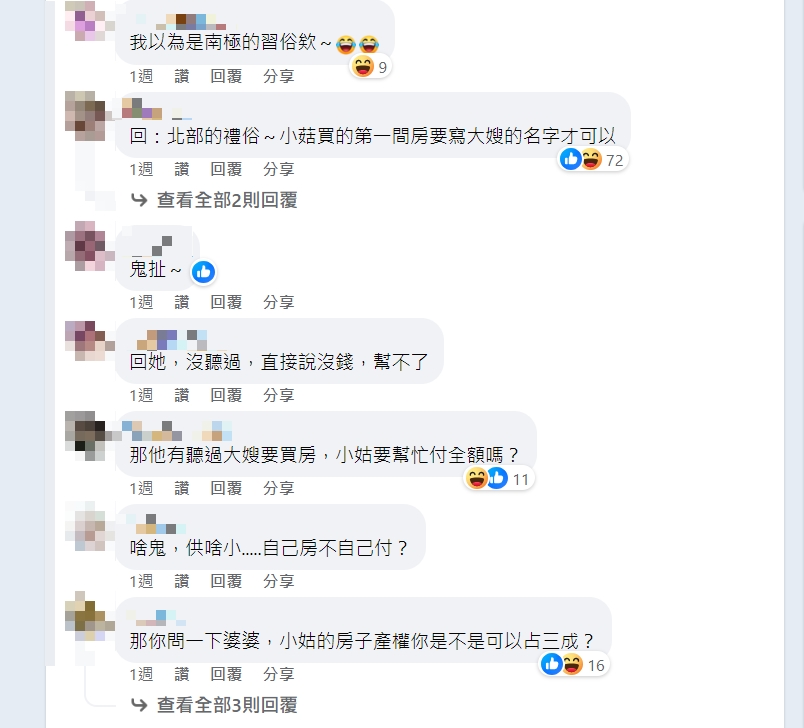 婆婆要她替小姑買房「出3成頭期款」!稱「南部習俗」