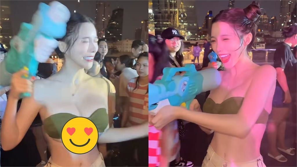 最辣DJ遭水柱狂射「無肩帶比基尼」快噴裝！重點形狀擋不住…網震撼