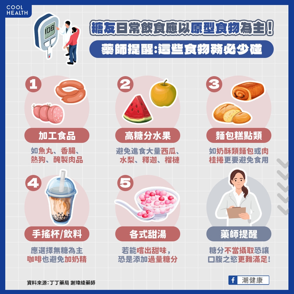 糖友日常飲食應以原型食物為主！ 這些食物務必要少碰