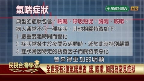 全球約３億人飽受氣喘折磨　這些病情徵狀你也中招了嗎？