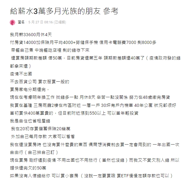 妹子月休4天薪水33K…買「3房2廳公寓」！「秘訣曝光」讓網跪了：太強