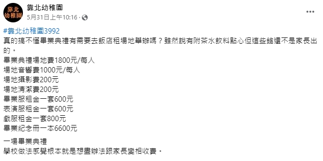 幼稚園畢典總收費近「1萬2」!網揪一項傻眼:這紀念冊是鑲金嗎?