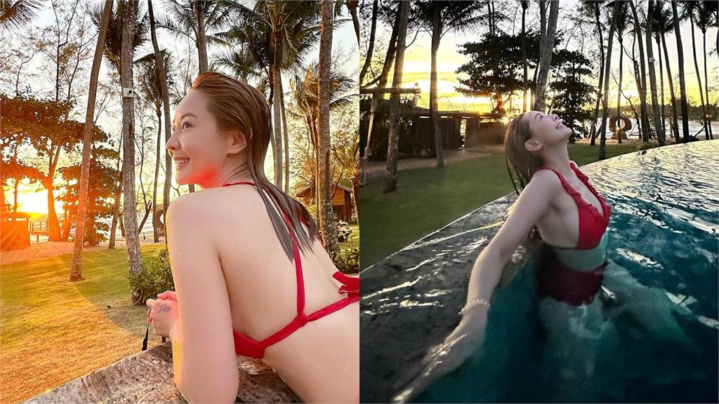 富國島辣妹「轉側身轟炸泳池」竟是賴薇如!整身濕透嬌喊「喜歡」迷暈網