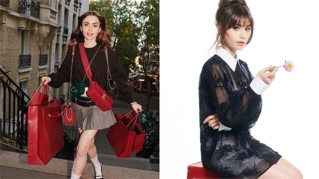 《艾蜜莉》莉莉柯林斯長髮全喀掉！「西裝抽真空」bra消失…辣瘋網：愛死