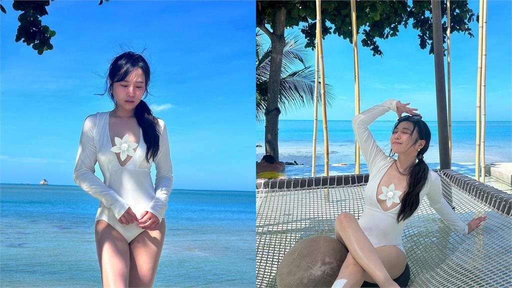 茵聲海邊「立體輸出」極致側身開外掛!正面大V字…網暈爆:尺度太大了