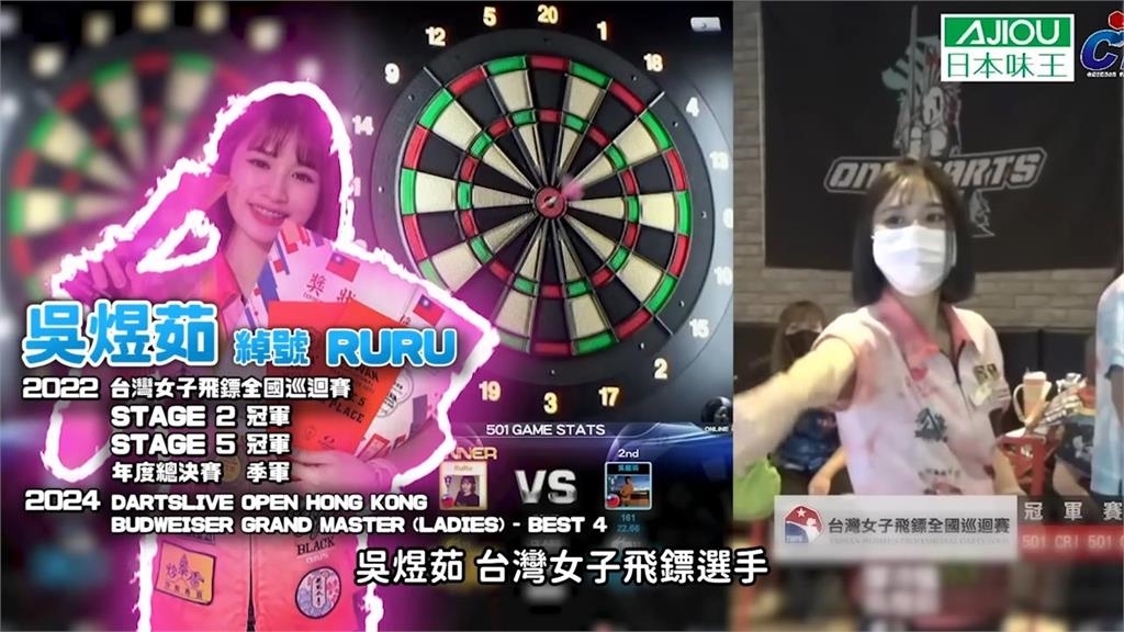 每射必中!台灣正妹鏢手夜市「神指功清台」 神準鏢法攤商讚:超強