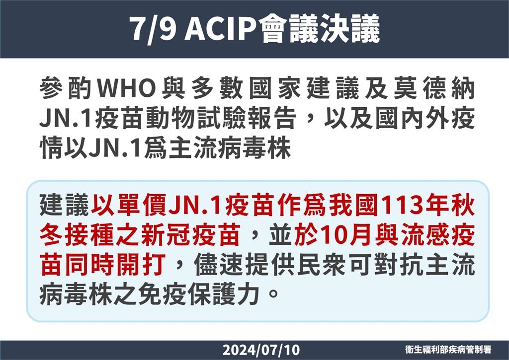 快新聞/新版COVID-19疫苗確定選JN.1 與流感疫苗10/1同步開打