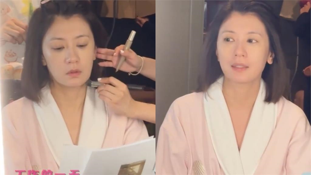 賈靜雯拍片「濾鏡忘開」49歲真面目穿幫!真實髮際線被吹開…網嚇爛