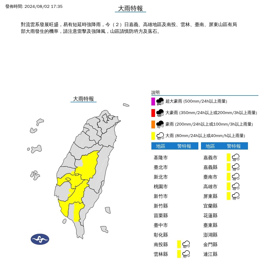 快新聞/雨區擴大!7縣市大雨特報 下班記得帶傘