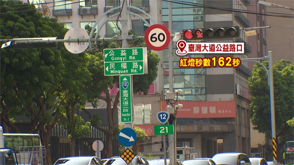 酷暑地獄! 台中紅燈秒數最久162秒 交通局評估調整