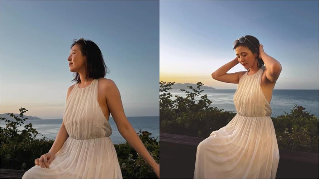 吧台桌短髮妹「塞進縮水連身裙」竟是劉品言!一轉身「U型美背」炸出魔鬼線條