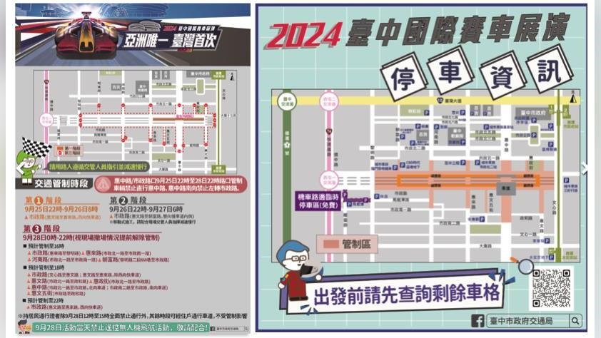 台中國際賽車展演明天登場！市政路凌晨起封路　管制路段一次看