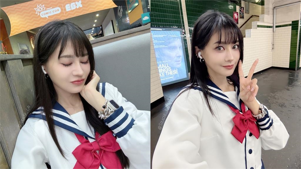 英國「超正JK制服妹」竟是賴品妤！絕頂比例全現形…網愛慘：讀哪間？